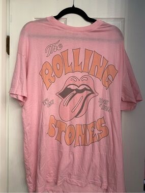 The Rolling Stones Pink Tee with Orange Graphic